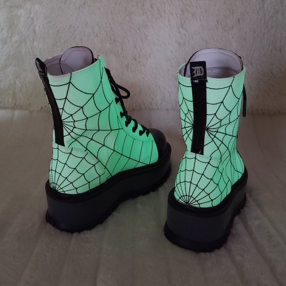 RESTOCKED! Demonia Glow In The Dark Ankle Boots 2" Platform - Picture 14 of 15